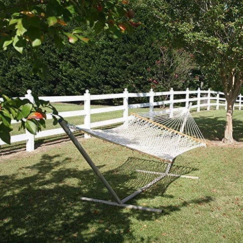 Original Pawleys Island 13OC Original Deluxe Cotton Rope Hammock with Free Extension Chains & Tree Hooks, Handcrafted in The USA