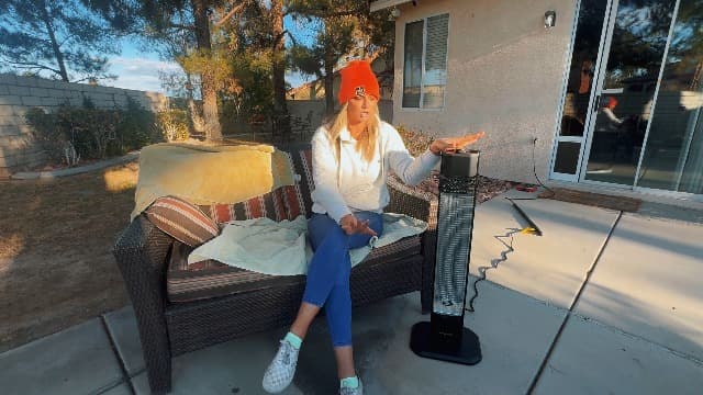 VAGKRI Outdoor Infrared Heater, 1500W 36inch Electric Heater with 3 Heating Levels, Tip-Over & Overheat Protection, IPX5 Waterproof Tower Space Heater for Patio Backyard Garage Restaurant Home