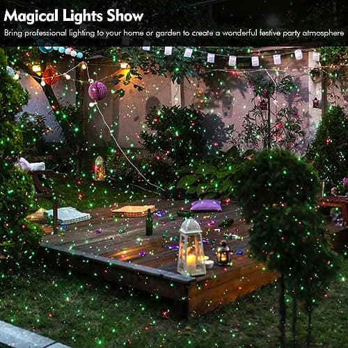 Outdoor Christmas Laser Lights Star Projector, Garden Laser Light with Moving Firefly for Outdoor, Indoor, Christmas, Holiday