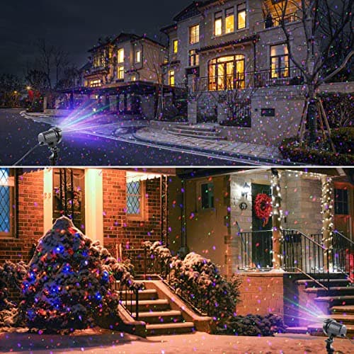 Laser Christmas Lights,Outdoor Garden Laser Lights Projector, Motion Star 3 Color Red Green Blue,Water Proof,Suitable for Outdoor Garden Decorative