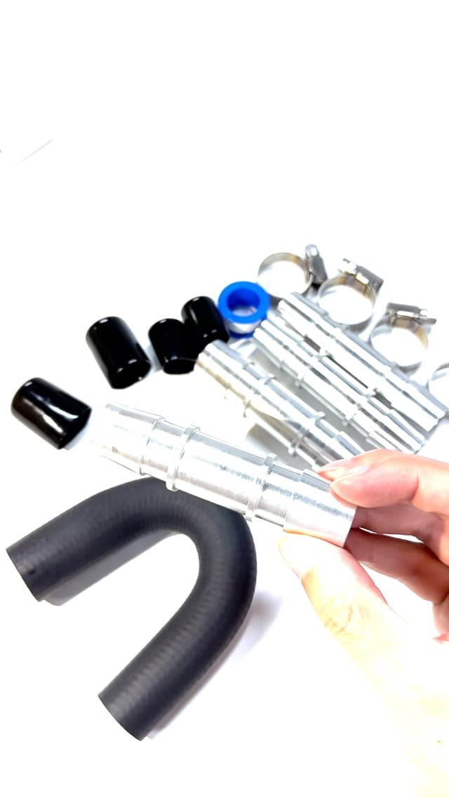 626-001 Upgrade Aluminum Engine Heater Core Bypass Kit with 5/8" 3/4" Hose Fit for Most Common Heater Hoses (with seal tape & cap)