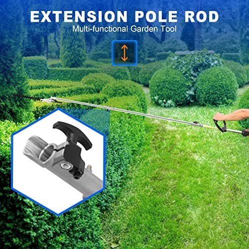 Iglobalbuy 52cc 2-Stroke 5 in 1 Garden Hedge Trimmer Combo, Gas Powered Long Reach Pole Saw Grass String Trimmer Brush Tree Cutter Pruner Weed Eater Multi Functional Garden Trimming Tools