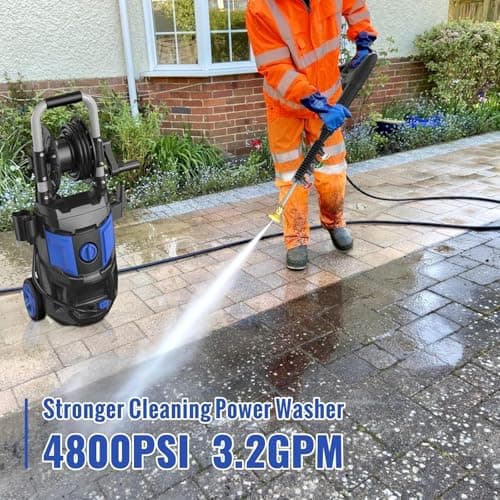 Electric Pressure Washer,4800PSI Max 3.0 GPM 20FT Hose,35FT Power Cord 4 Different Tips Foam Cannon Power Washer