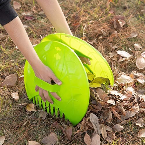 Gardenised Pair of Leaf Scoops, Hand Rakes for Lawn and Garden Cleanup (QI003286),Green