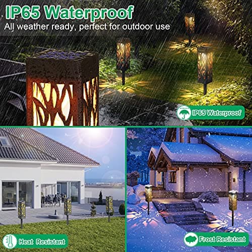 TomCare Solar Lights Outdoor Upgraded Bright Solar Pathway Lights Bigger Size Decorative Solar Waterproof Solar Powered Led Landscape Garden Lighting for Path Yard Walkway, 8 Pack