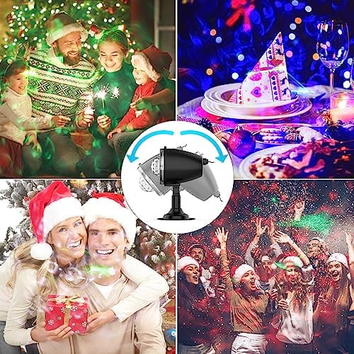 Christmas Halloween Laser Projector Lights - Outdoor Waterproof Holiday Light Projector with 10 Color, Aurora & Ocean Wave Pattern - Landscape Night Light for House,Garden,Yard Christmas Decoration