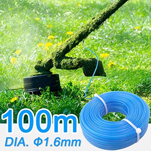 Grass Trimmer Line 328ft Weed Eater Wacker String .065'' Weed Trimmer Spool Replacement, Nylon Material for String Trimmers, 1.6mm Diameter