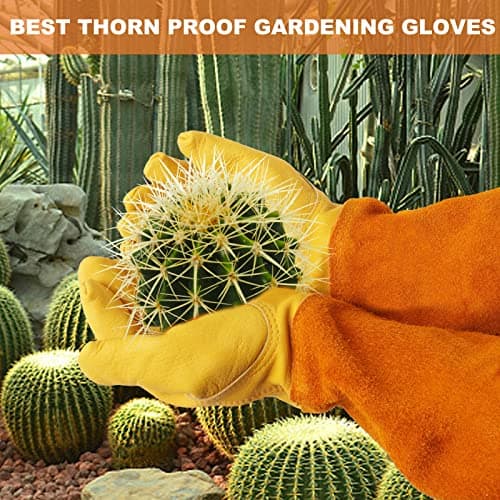 Long Gardening-Gloves Women/Men-Thorn proof Rose Pruning Heavy Duty Gauntlet-L