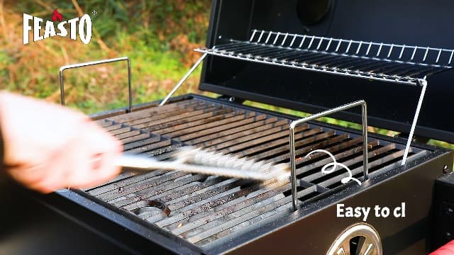 Portable Charcoal BBQ Grills with Cast Iron Grates, Tabletop Charcoal Grills with 354 Sq. In Cooking Area, for Outdoor Camping and Picnic, Black, L26.8’’x W20’’x H21.3’’