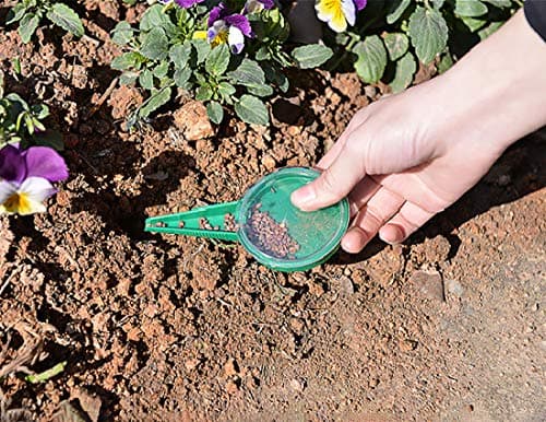 4 Pack Adjustable Hand Hold Sowing Seeds Dispenser, Seedlings Dibber and Widger Hole Puncher Garden Hand Tool Sets