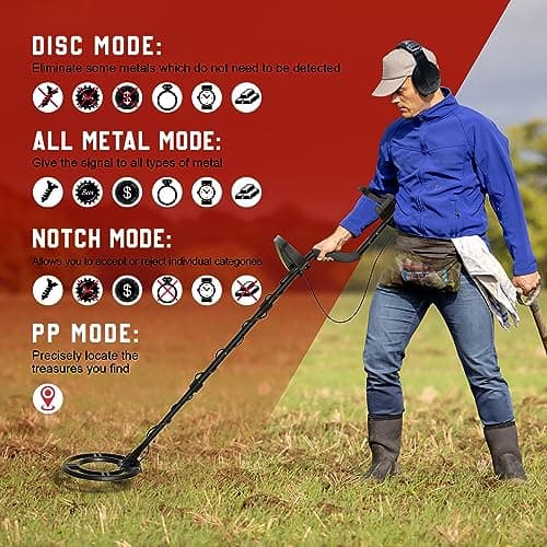 Metal Detector for Adults, Professional Higher Accuracy and Sensitivity, IP68 Waterproof Metals Gold Detector with LCD Display, 4 Modes, Upgraded DSP Chip 12.8” Detection Depth Metal Detectors