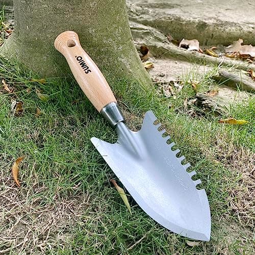 SUMIO 11.6" Weeding Trowel with Serrated Edge, Alloy Steel Digging Trowel Garden Shovel for Digging, Planting, and Loosening Soil