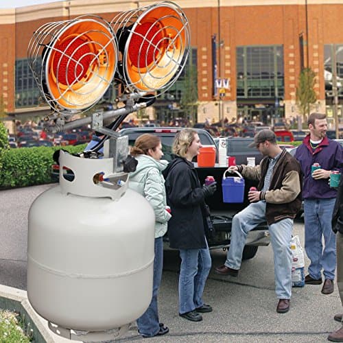 Avenger FBDTP15 Infra-Red Tank Top Outdoor Heater for Use with Propane Gas Tanks for Camping, Patios, and More, Single Burner, 15,000 BTU, Silver