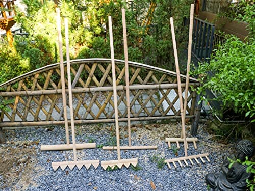 Large Zen Garden Smoother Tool - Outdoor Big T-Shaped Japanese Garden Rake 48" L Handled Rock Sand Gravel Garden Zen Pattern Eraser Tool Meditation Wooden Full Size Zen Rake Accessories Zen Gifts