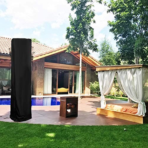 Patio Heater Cover, Outdoor Standing Square Heater Covers with Zipper Waterproof Windproof Thicker Oxford (Black, 87" H x 21" W x 24" D Inch)