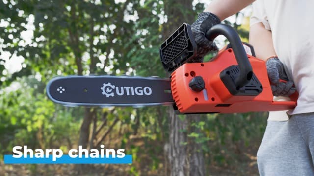 Cordless Electric Chainsaw, 1000W Brushless Chainsaw 12-Inch with 2×21V Batteries, 2 Replacement Chains & 1 Guide Bars & Charger, Bettery Electric Chainsaw Suit for Wood Cutting Trimming Branch