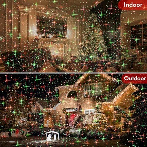 Christmas Projector Lights Outdoor, LED Waterproof Projector Lights, 3 Modes with Remote Control Outdoor Christmas Projector for Christmas Decorations Outdoor Yard Holiday Party, HT-LL-02