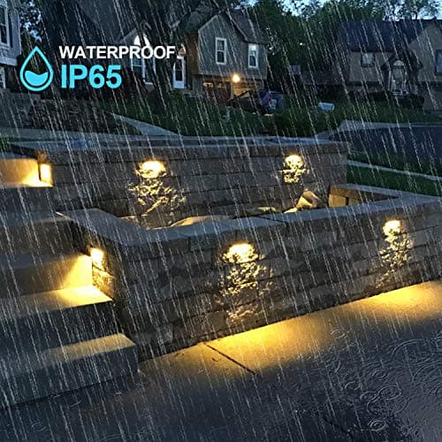 LED Hardscape Light 7 Inch 1.5W Deck Step Paver Wall Garden Pathway Lamp, Warm White 2700K, 12V Low Voltage AC/DC, Outdoor IP65 Waterproof 10 Pack