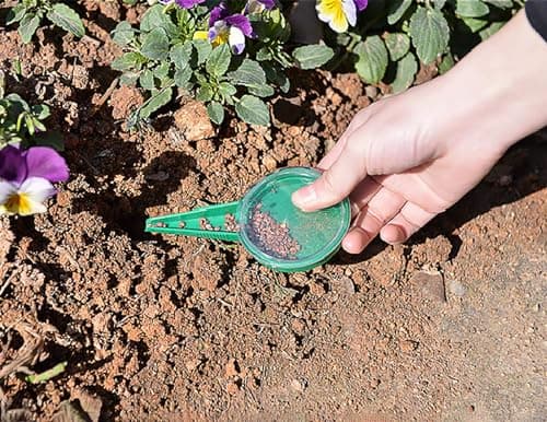 4 Pack Garden Hand Planter Seeder Tool Adjustable Plant Sow Traditional Sets, Sowing Seeds Dispenser, Seedlings Dibber and Widger