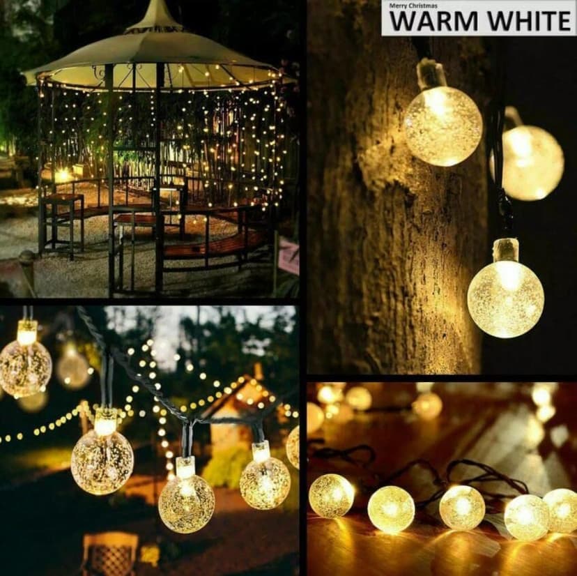 Solatec Solar String Lights, 2 Pack Outdoor String Light 60 LED 40ft 8 Lighting Modes Waterproof Solar Powered Patio Solar Light for Garden Yard Porch Wedding Party Decor (Warm White)
