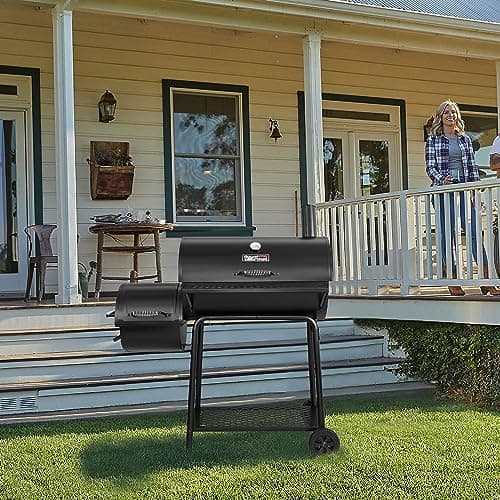 Royal Gourmet CC1830FC Charcoal Grill Offset Smoker (Grill + Cover), Black