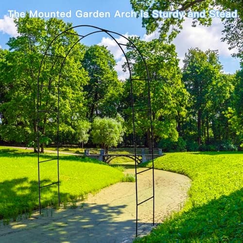 7.9 Ft H x 4.6 Ft W Metal Pergola Arbor, Easy to Assemble, for Various Climbing Plant Wedding Garden Arch Bridal Party Decoration Wide Arbor, 1 Pack