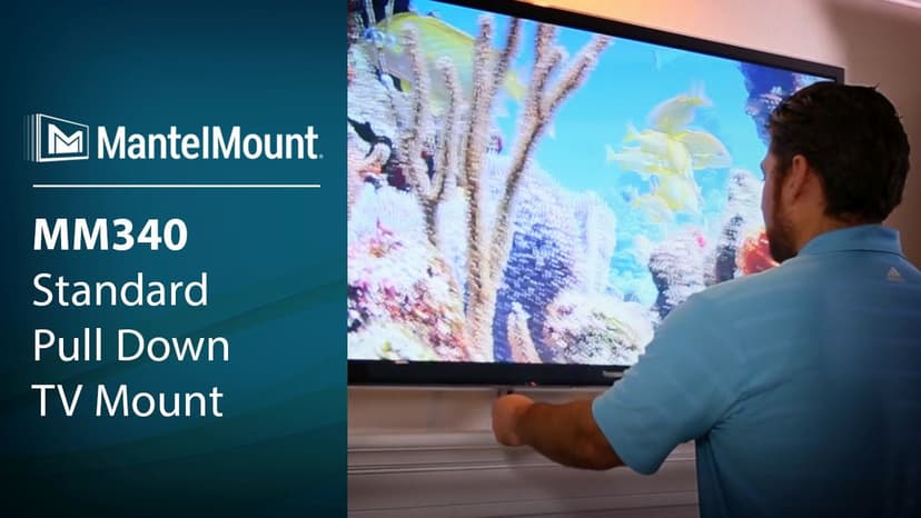 MantelMount- MM340 Above Fireplace Pull Down TV Mount- Televisions 44" to 80" Up to 90 lbs - Safe Auto-Adjusting TV Mounts - Patented Motion Stops, Handles, Balancing Technology - Superior Steel