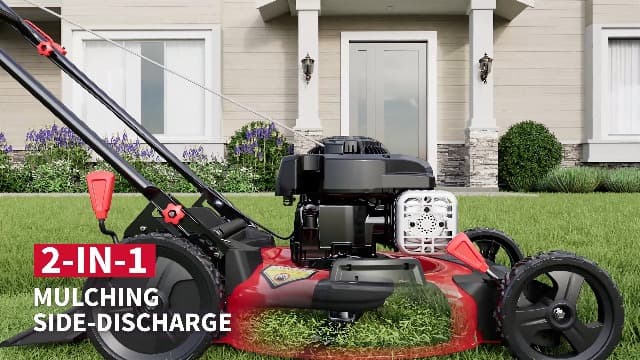 PowerSmart 21" 2-in-1 Push Lawn Mower, 125cc Engine, Adjustable Cutting Height, Lightweight, Easy Assembly