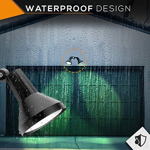 Ciata 15" Outdoor Security Flood Light 2 Head with Heavy Duty Cast Aluminum Body 150W PAR38 Weather Proof Black Finish (2 Pack)