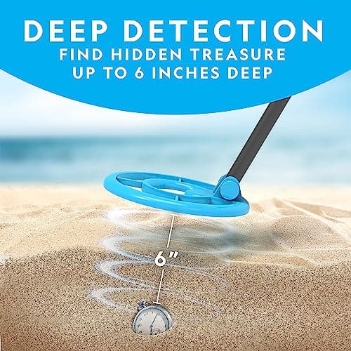 NATIONAL GEOGRAPHIC Metal Detector for Kids - 7.4" Waterproof Metal Detector Coil, Lightweight Gold Detector with Pinpoint Function & LCD Display, Beach Metal Detector (Amazon Exclusive)