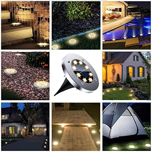 Solar Ground Lights, Waterproof Solar Garden Lights, Upgraded Outdoor Garden Waterproof Bright in-Ground Lights, Landscape Lights for Pathway,Yard,Deck,Lawn,Patio,Walkway (12 Pack Warm Light
