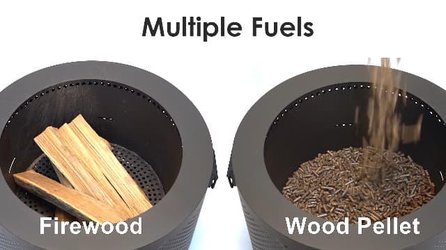 STBoo Smokeless Fire Pits for Outside with Portable Carrying Storage Bag, 20x14 Inch Firepits Outdoor Wood Burning, Low Smoke Outdoor Fireplace for Bonfire Picnic Backyard Cooking on Beach, Black, L