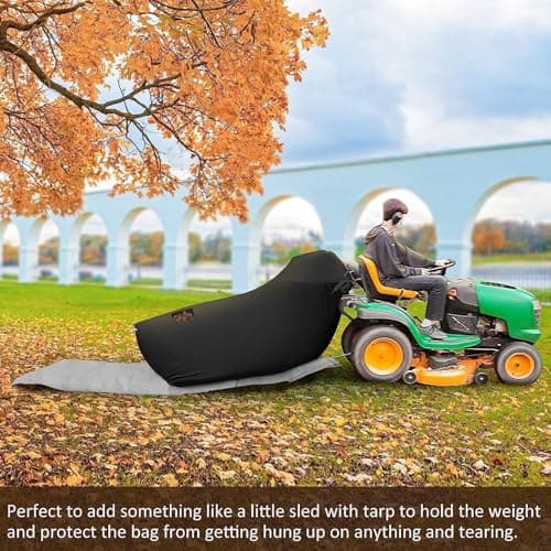 Lawn Tractor Leaf Bag, Grass Catcher Bag, 78.7 x 51.1Inch, Large Capacity for Fast Leaf Collection, Mesh Vent Design,Upgraded Thickened Heavy Duty Material Fits for Most Riding Lawn Mowers
