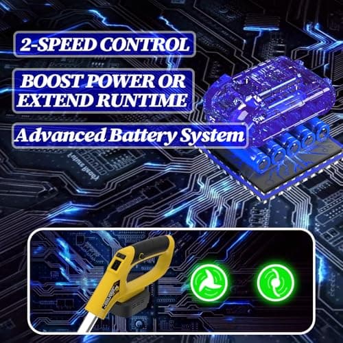 Brushless Motor Metal Blade & Dual-Line Bump-Feed Cordless Weed Wacker with Battery and Charger, Edger Lawn Tool, for Petite Yards and Residential Lawns