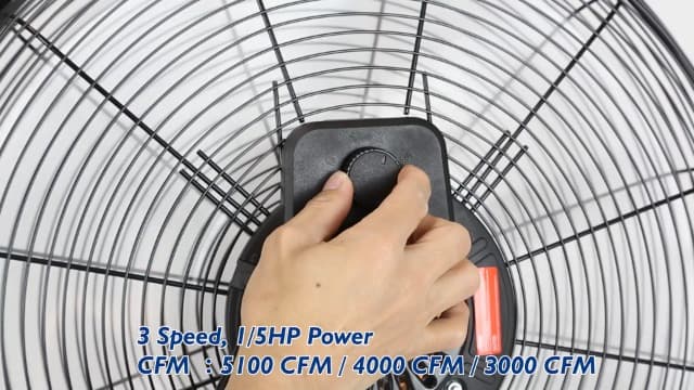 BILT HARD 20" High Velocity Floor Fan, 4600 CFM 3-Speed Industrial Shop Fan with Wall-Mounting System, Heavy Duty Metal Fan for Workshop, Garage and Warehouse