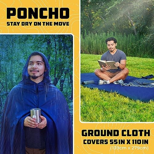 Wise Owl Outfitters 4in1 Hammock - Camping Hammock, Shelter Tarp, Poncho, and Footprint - Camping Essentials and Accessories for Campers