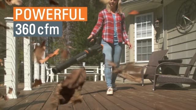 WORX WG547 20V Cordless Leaf Blower, Electric Blower with Turbine Fan, Blowers for Lawn Care with 2 Speed Control, Battery & Charger Included
