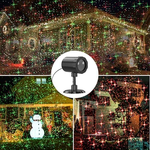 Christmas Projector Lights Outdoor, LED Waterproof Projector Lights, 3 Modes with Remote Control Outdoor Christmas Projector for Christmas Decorations Outdoor Yard Holiday Party, HT-LL-02