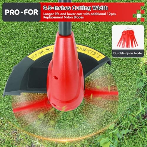 20V Max Cordless Grass Trimmer with Nylon Blade, 2-in-1 Stringless Trimmer & Lawn Edger, Lightweight Weed Wacker for Efficient Yard Maintenance