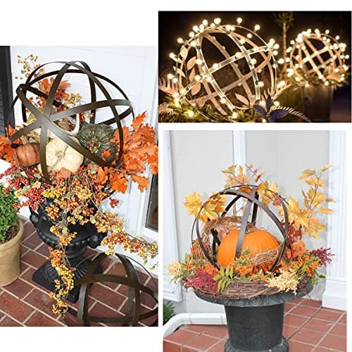 BSTGIFTS Metal Garden Spheres, Metal Band Decorative Spheres, Metal Folding Orb Garden Ball, Sets of 3