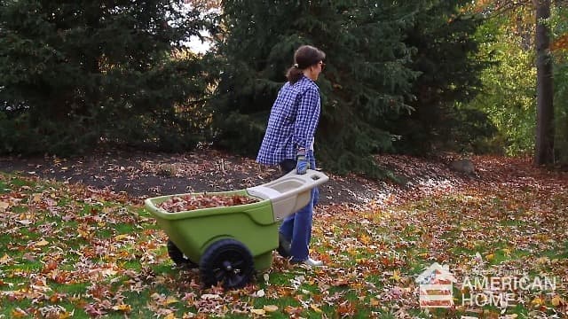 Simplay3 Easy Haul Wheelbarrow with Garden Tool Storage Tray, Durable Heavy-Duty Plastic Wheelbarrow with Large Easy Turn Wheels - Green, Made in USA…
