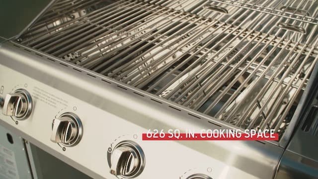 Nexgrill 4-Burner Propane Gas Grill in Stainless Steel with Side Burner, 60000BTUs, 626 sq. in. Cooking Space, Perfect for Outdoor Cooking & Grilling, Patios, BBQ, Backyards, Silver, 720-0830H