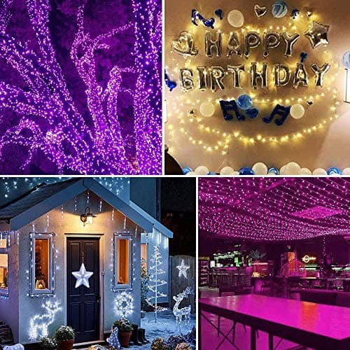 Obrecis Color Changing String Lights, 200 LED 34 Colors Colorful Christmas Lights Multicolor Plug in Waterproof Twinkle Lights Connectable for Indoor Outdoor Room Party Valentine's Wedding Decor 66 ft