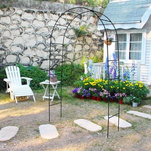 7.9 Ft H x 4.6 Ft W Metal Pergola Arbor, Easy to Assemble, for Various Climbing Plant Wedding Garden Arch Bridal Party Decoration Wide Arbor, 1 Pack
