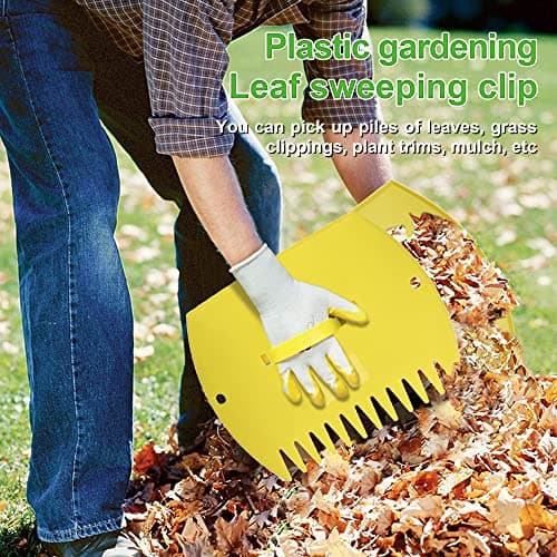 Leaf Scoops Hand Rakes, Large Leaf Grabbers for Yard Work and Garden Use, Clear and Collect Garden Rake, Leaf Scooper and Claws for Leaves, Lawn Debris, and Trash Cleanup, Yellow
