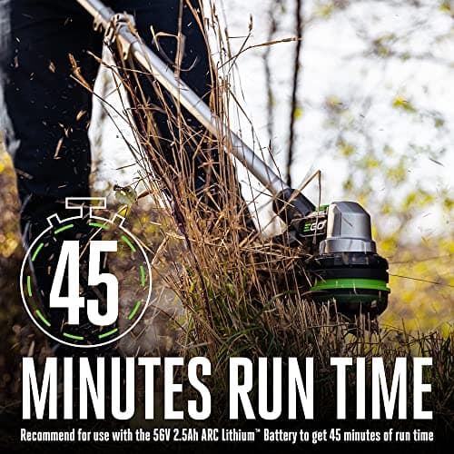 EGO Power+ String Trimmer, Battery Powered, 15" Trimmer for Weeds and Grass with POWERLOAD, Telescopic Aluminum Shaft, Includes 56V 2.5Ah Battery and Charger - ST1511T