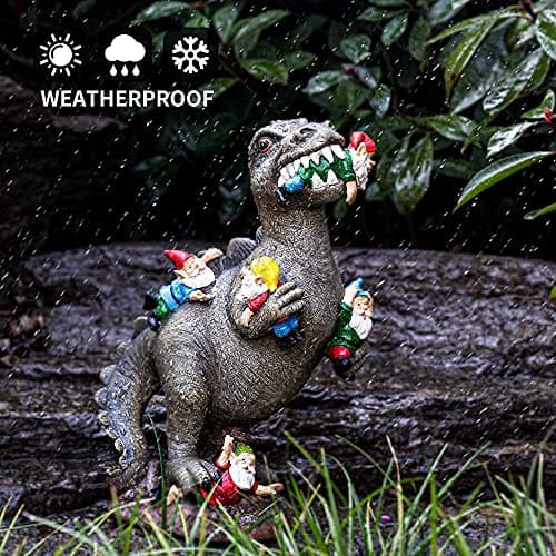 Garden Gnomes Statues Yard Decorations Outdoor Garden Decor, 14” Dinosaur Gnomes Garden Statues, Patio, Lawn Ornament, Gardening Gifts for Women for Housewarming