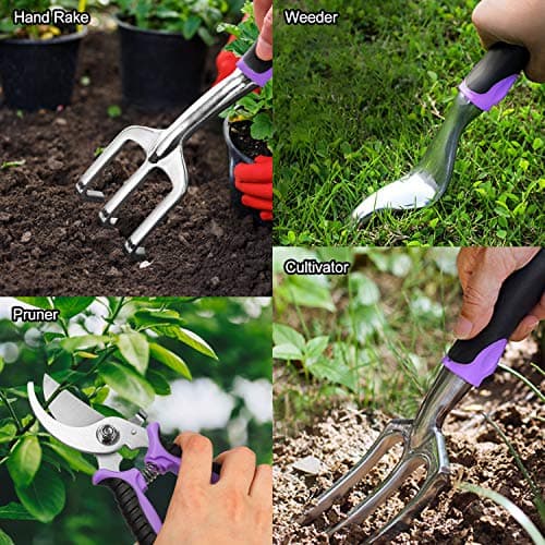 Garden Tools Set 83 Piece, Succulent Tools Set Included, Heavy Duty Aluminum Gardening Tools for Gardening, Non-Slip Ergonomic Handle, Durable Storage Tote Bag, Gifts for Men Women