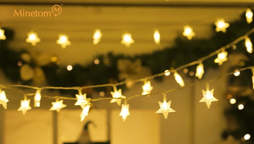 Star String Lights Plug in - 33 ft 100 LED Star Fairy String Lights with Remote and Timer, Waterproof for Bedroom Porch Wedding Party Patio Garden Tent Indoor Outdoor Décor, Warm White