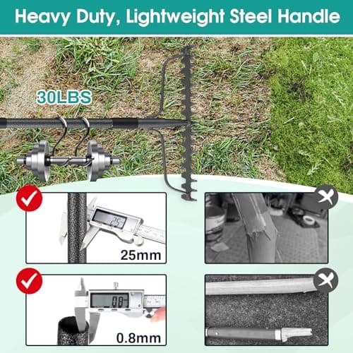 Rake, 49 Inch Garden Bow Rake with 17 Tines, Heavy Duty Raking Tool for Gardening Landscaping Loosening Soil Leveling Mulching Gravel Gathering Leaf Thatch Lawn Care